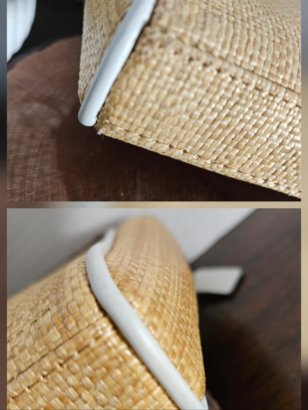 Coach Taylor City Natural Straw & Python Clutch Wristlet - Picture 9 of 11